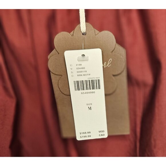 Anthropologie Cottagecore Boho Babydoll Puff Sleeve Red NWT‎ Wedding Prom Med - Picture 9 of 10